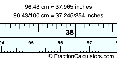 96.43 cm in inches