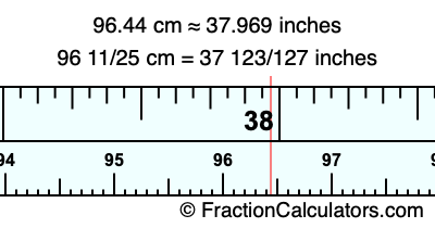 96.44 cm in inches