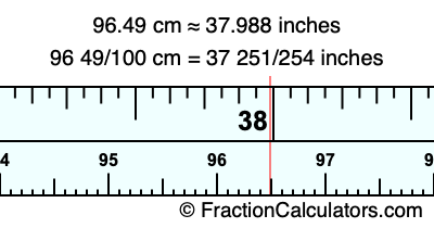 96.49 cm in inches