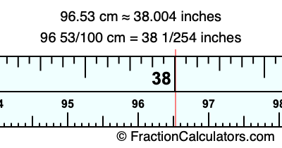 96.53 cm in inches
