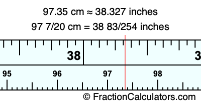 97.35 cm in inches