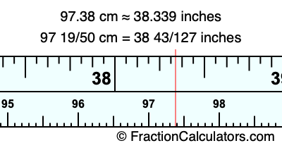 97.38 cm in inches
