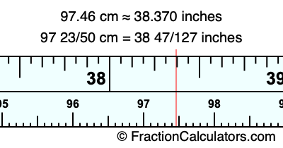 97.46 cm in inches