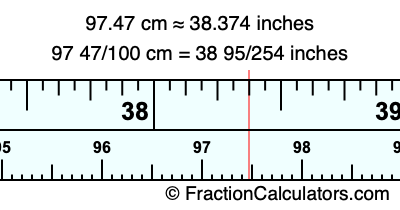 97.47 cm in inches