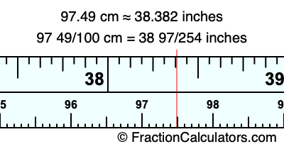 97.49 cm in inches