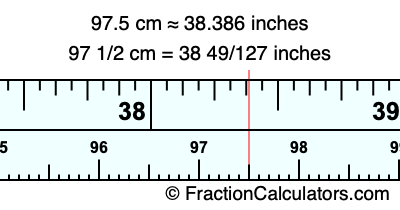 97.5 cm in inches