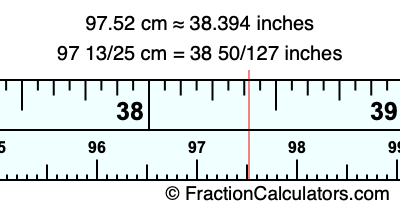 97.52 cm in inches