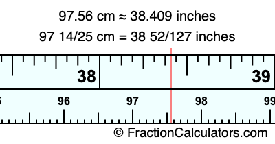97.56 cm in inches