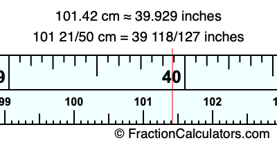101.42 cm in inches