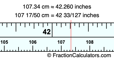107.34 cm in inches