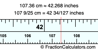 107.36 cm in inches