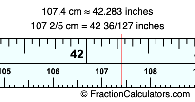 107.4 cm in inches