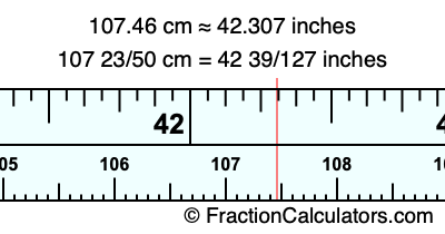107.46 cm in inches