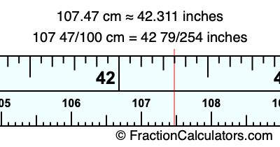 107.47 cm in inches
