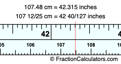 107.48 cm in inches