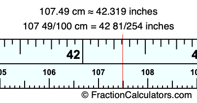 107.49 cm in inches