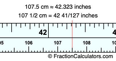 107.5 cm in inches
