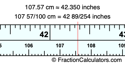 107.57 cm in inches