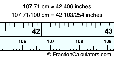 107.71 cm in inches