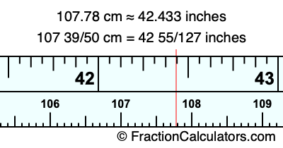 107.78 cm in inches