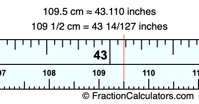 109.5 cm in inches