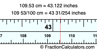 109.53 cm in inches