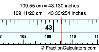 109.55 cm in inches