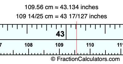 109.56 cm in inches