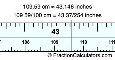 109.59 cm in inches