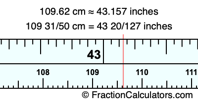 109.62 cm in inches
