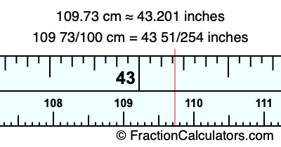 109.73 cm in inches