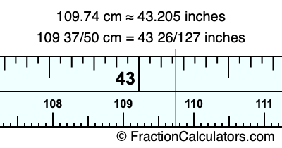 109.74 cm in inches