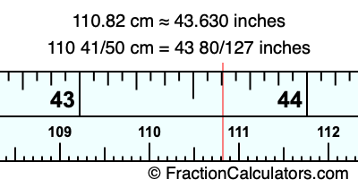 110.82 cm in inches