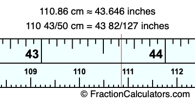 110.86 cm in inches