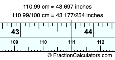 110.99 cm in inches