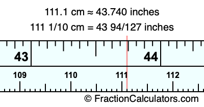111.1 cm in inches