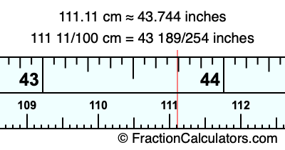 111.11 cm in inches