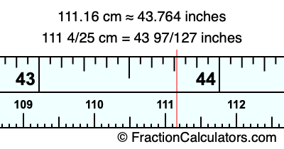 111.16 cm in inches