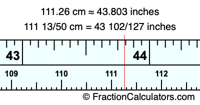111.26 cm in inches