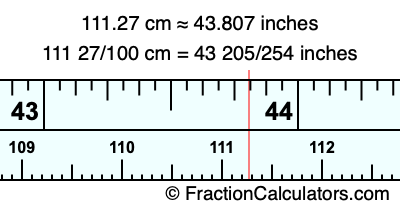 111.27 cm in inches