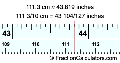 111.3 cm in inches