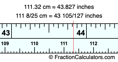111.32 cm in inches