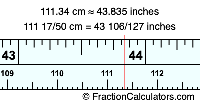 111.34 cm in inches
