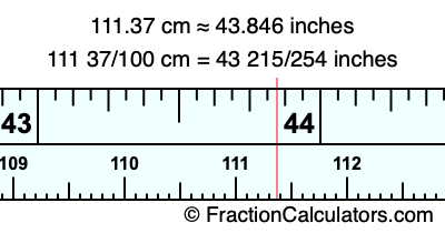 111.37 cm in inches