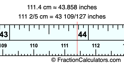111.4 cm in inches