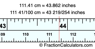 111.41 cm in inches