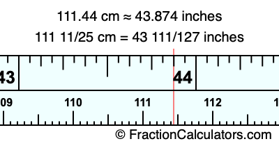 111.44 cm in inches