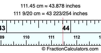 111.45 cm in inches