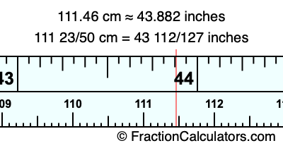 111.46 cm in inches