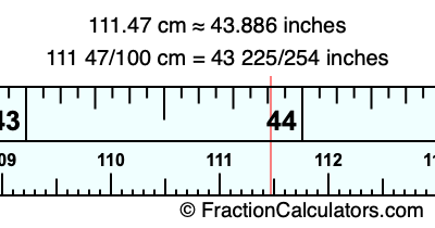 111.47 cm in inches